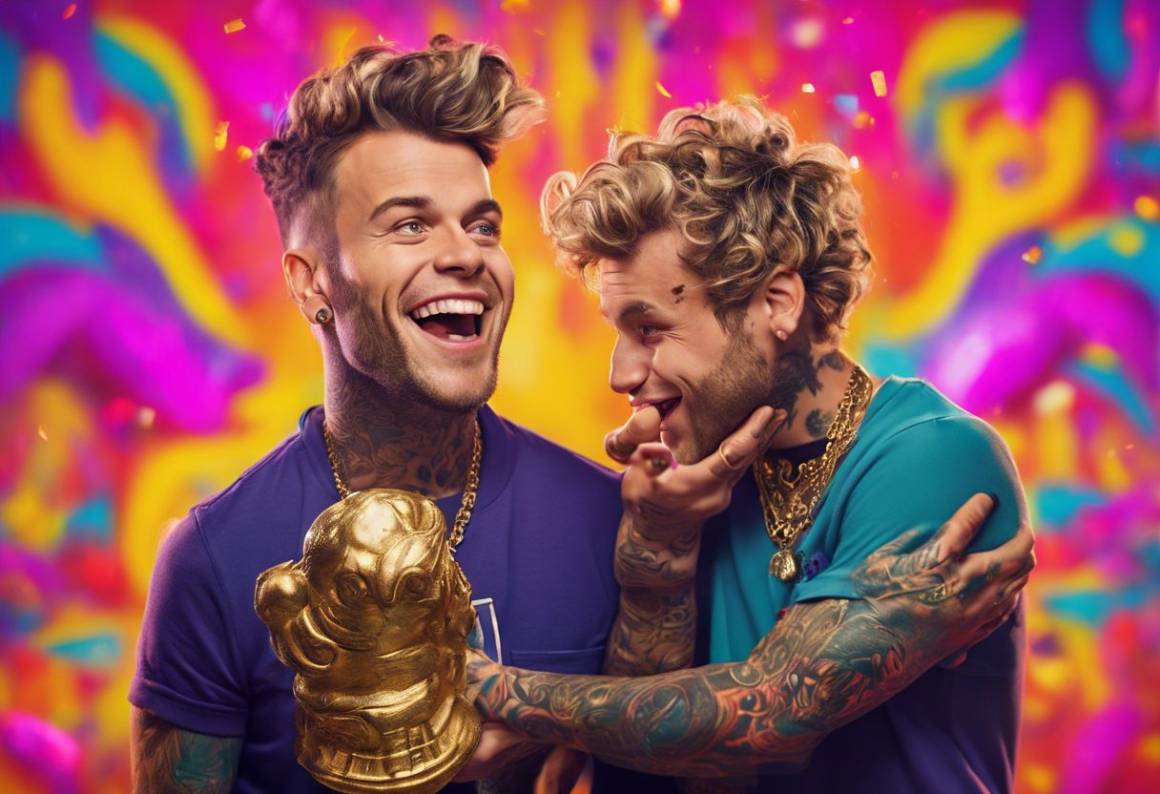 Fedez e il Tapiro di Striscia dopo il dissing con Tony Effe