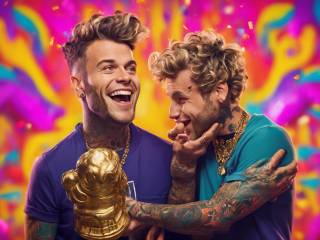 Fedez e il Tapiro di Striscia dopo il dissing con Tony Effe