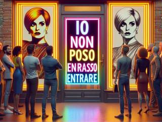 Ilaria Salis e il cartello di esclusione dalla vetrina del negozio