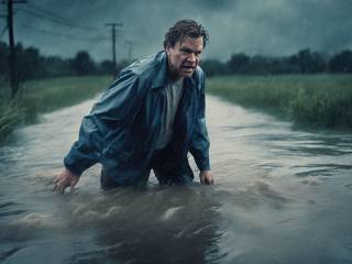 Interrompe la diretta per salvare una donna dall'uragano in pericolo