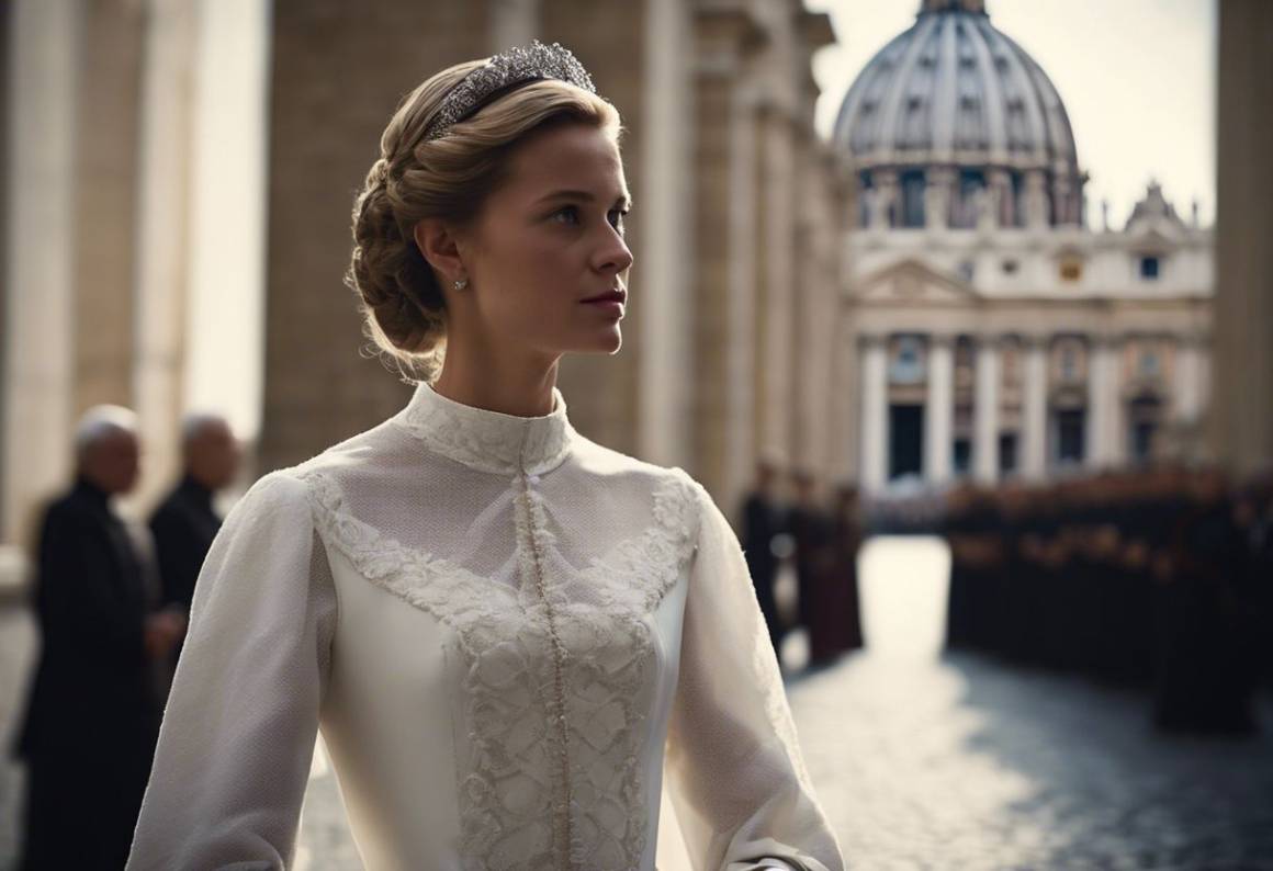 Mathilde del Belgio indossa l'abito elegante per incontrare Papa Francesco