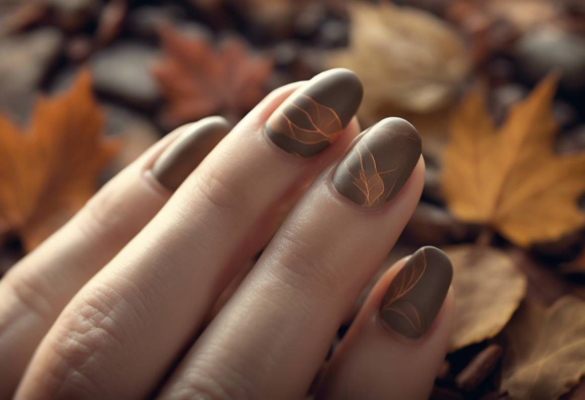 Nail art autunnale elegante e discreta per uno stile chic e raffinato