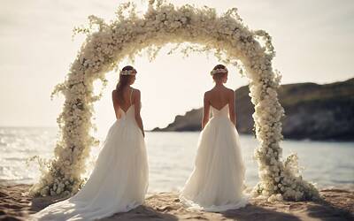 Rebel Wilson e Ramona Agruma si sposano in abiti da principessa coordinati