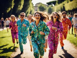 Vip partecipano alla Pigiama Run a Roma, evento non competitivo di LILT