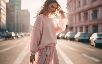 Il maxi pull incontra la gonna midi in tessuto trasparente: stili a confronto