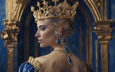 Manuela Arcuri e Mattia in costume alla Sagra dell'Uva di Marino