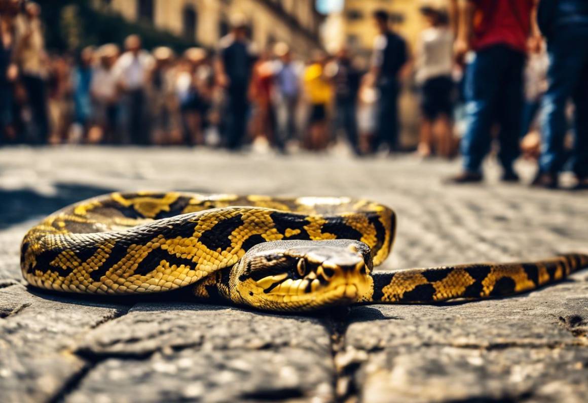 Pitone reale sorpreso sul marciapiede a Ponte Mammolo: la scena incredibile a Roma