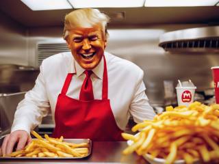 Trump serve patatine fritte a un McDonald's in Pennsylvania per provocare Harris