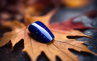 Unghie blu notte: ispirazioni autunnali da Hailey Bieber e celebrità famose