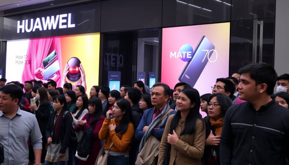 Apertura Huawei Mate 70: lunghe file nei negozi per l'attesa nuova serie