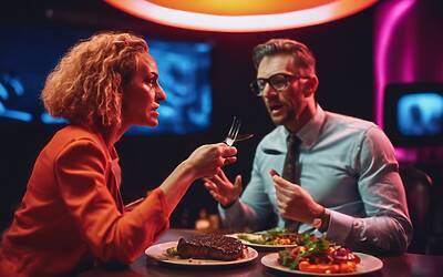Cecchi Paone e Cannata litigano a Pomeriggio 5 per una bistecca disputata