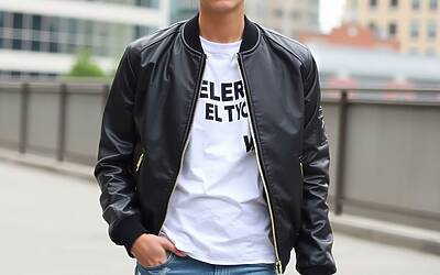 Il bomber in pelle abbinato come fa Hailey Bieber per uno stile unico