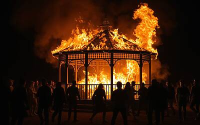 Incendio in farmacia a Roma: panico tra i passanti e gazebo distrutto