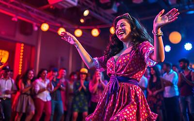 Simona Ventura sorprende con Bocelli e danza il Da-Da-Um-Pa a Fazio