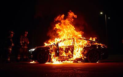 Tesla coinvolta in tragico incendio: 4 giovani vittime intrappolati nel veicolo