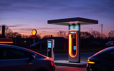 Tesla trasforma stazione Shell in Supercharger per una ricarica veloce ed efficiente