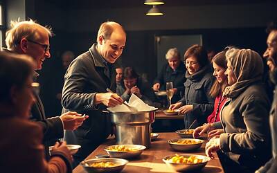Principe William serve pasti ai senzatetto mostrando l'importanza dell'empatia nella società