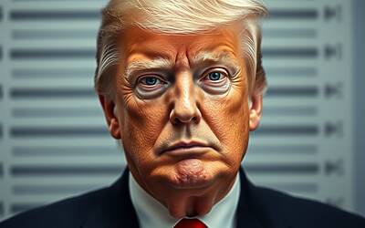 Il ritratto di Trump alla Casa Bianca ricorda molto il suo arresto, internet reagisce