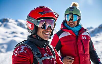 Francesco Totti impara a sciare con l'incredibile insegnamento di Max Biaggi