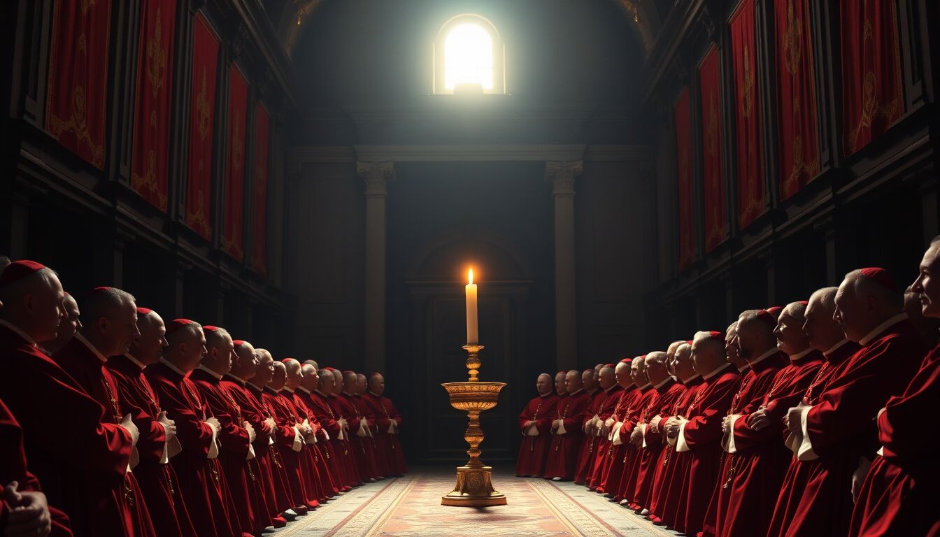 Cardinali riuniti in Vaticano per l’inizio dell’elezione del nuovo Papa nel Conclave storico