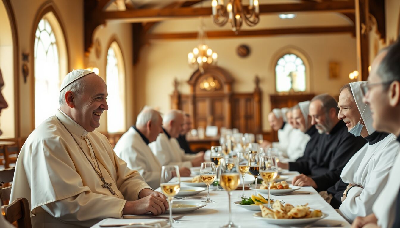 Papa Francesco celebra messa straordinaria e condivide pranzo speciale con comunità agostiniana