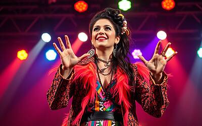 Naike Rivelli imita Elodie in concerto mostrando uno stile unico e originale sul palco