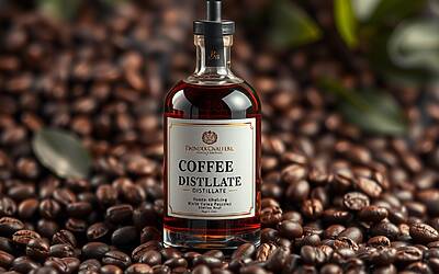 Caffè Bi-Distillato Oro Nero trasformato in aroma esclusivo per sigaretta elettronica di alta qualità