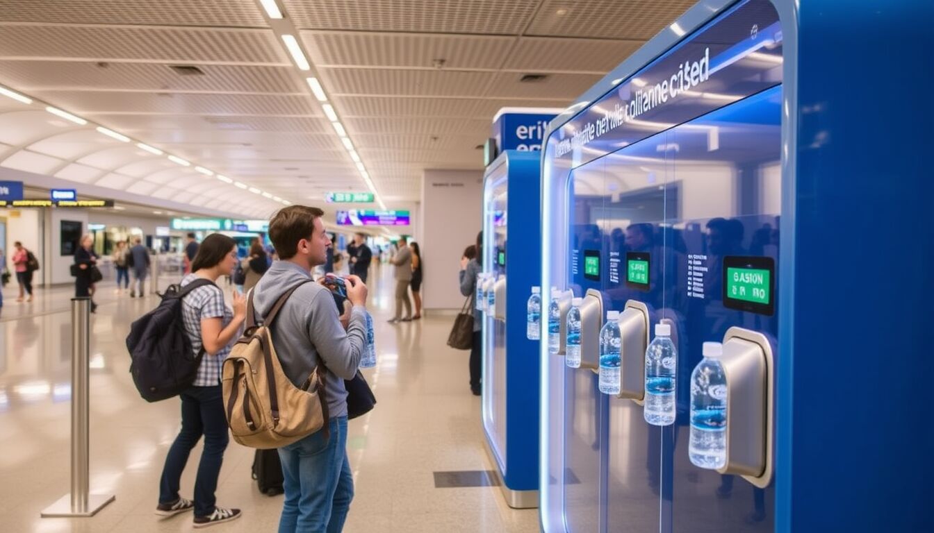 Aeroporti italiani offrono refill gratuito bottiglie acqua per viaggi sostenibili e comodi