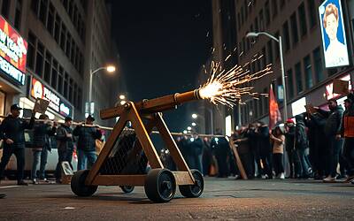 Askatasuna: paura a Capodanno per lanci di oggetti con catapulta, come evitarli e difendersi