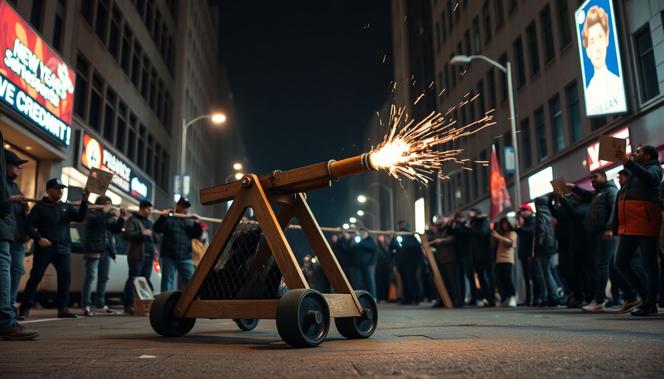 Askatasuna: paura a Capodanno per lanci di oggetti con catapulta, come evitarli e difendersi
