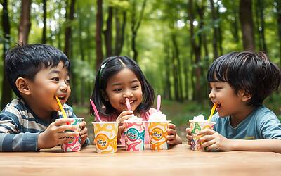 Famiglia nel bosco: genitori e bambini affrontano prova del gelato con cucchiaini usa e getta e conseguenze sorprendenti