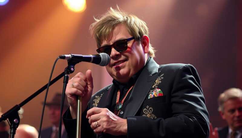 Elton John sorprende Mahmood alle sfilate: il gesto scatena voci