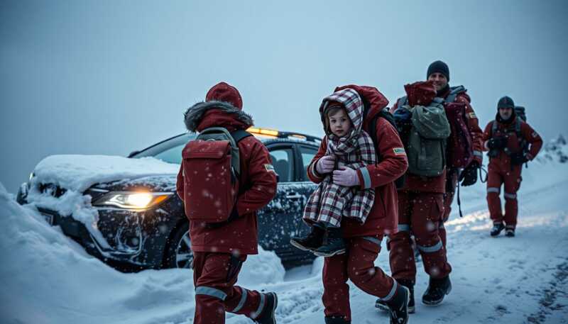 Etna, famiglia di turisti svizzeri intrappolata nella bufera di neve: il salvataggio shock della bimba di 4 anni