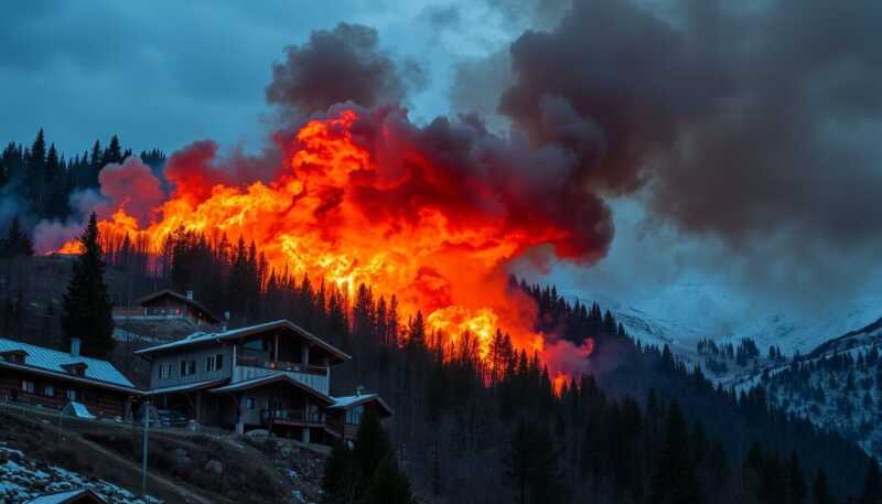 Incendio devasta resort esclusivo sulle Alpi francesi, centinaia in fuga