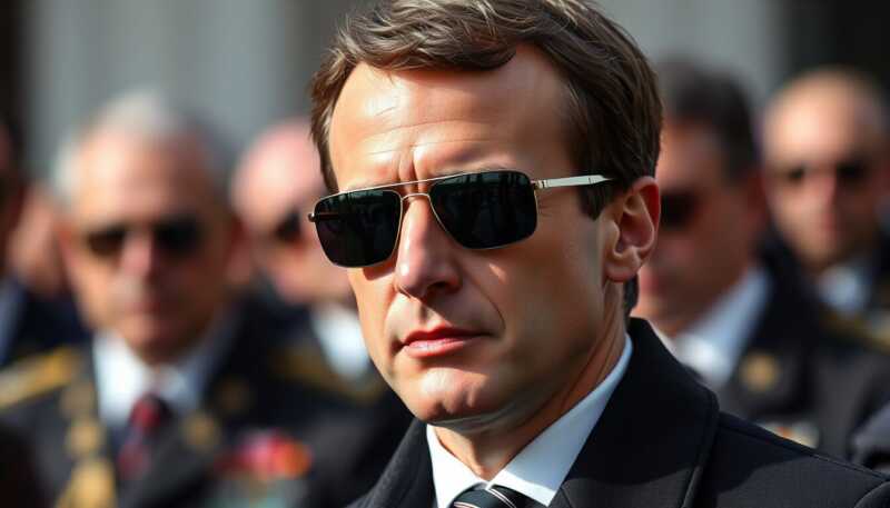 Macron e gli occhiali a specchio: l'insolito accessorio nasconde un segreto nella battaglia contro la luce