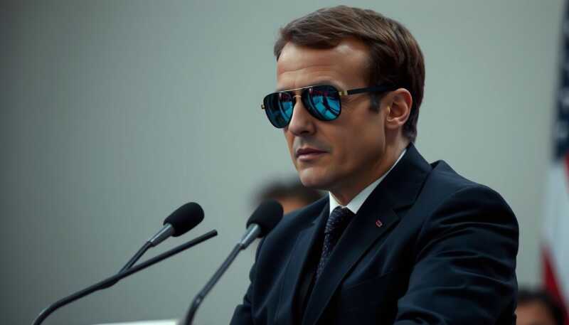Macron sorprende con gli occhiali a specchio: il significato nascosto che inquieta gli analisti