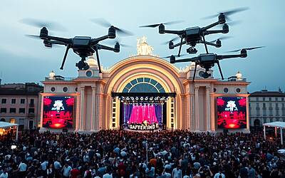 Sanremo blinda l’Ariston con droni e body cam: sicurezza totale, cosa cambierà per pubblico e vip