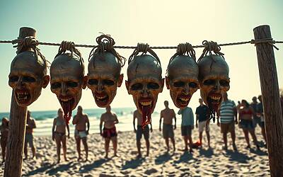 Spiaggia nel terrore: cinque teste mozzate e messaggio di minacce sconvolgono i turisti