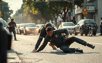 Trentasettenne bloccato a terra da cinque agenti, poi lo sparo improvviso e urla spezzano il silenzio in strada