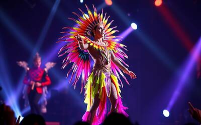 Achille Lauro co-conduce Sanremo con Laura Pausini e omaggia Crans-Montana