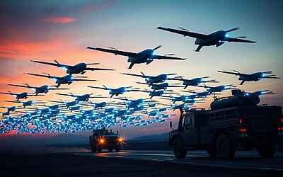 Cina presenta Atlas, sistema avanzato di comando simultaneo per flotte di 96 droni autonomi