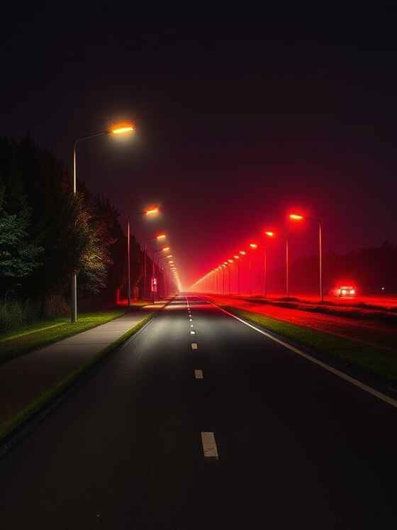 Danimarca sperimenta luci rosse notturne sulle strade per ridurre inquinamento luminoso e consumi energetici