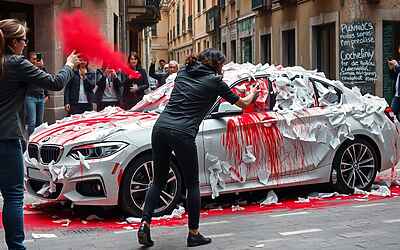 Donna tradita ad Altamura tappezza la Bmw del compagno con chat intime stampate