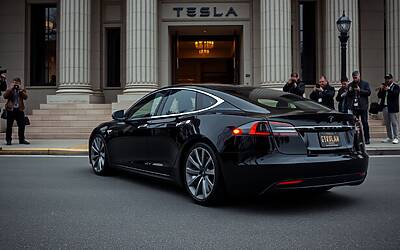 Elon Musk sorprende i cronisti al processo con una Tesla esca e l’arrivo in suv blindato