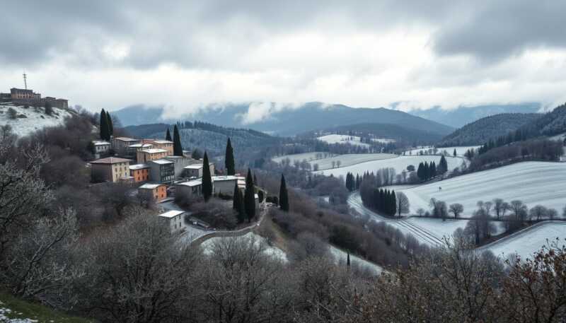 Meteo Italia, colpo di coda invernale con neve in collina e venti forti prima di Pasqua