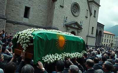 Umberto Bossi, folla commossa a Pontida per l’ultimo saluto tra applausi e cornamuse