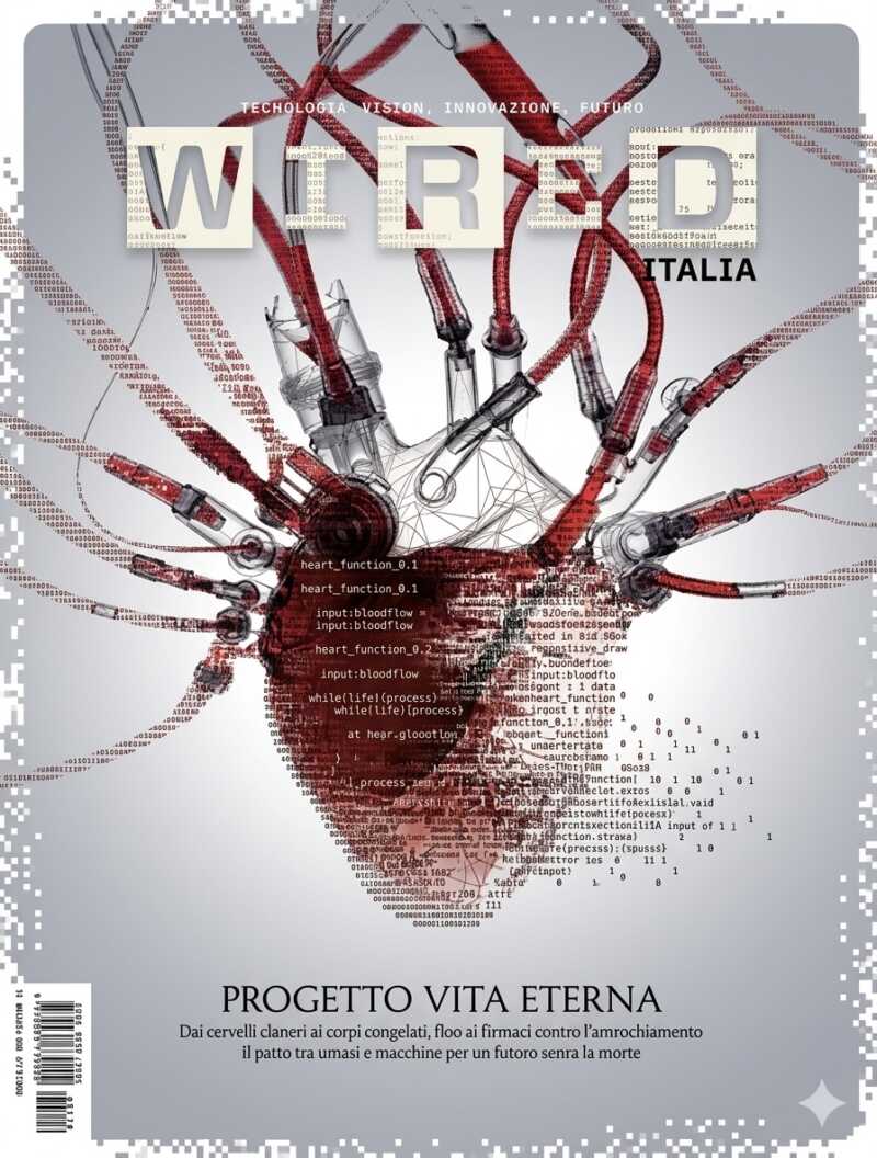 Wired Italia, ultima copertina disgregata dagli algoritmi fascisti (libera elaborazione AI fatta da me)