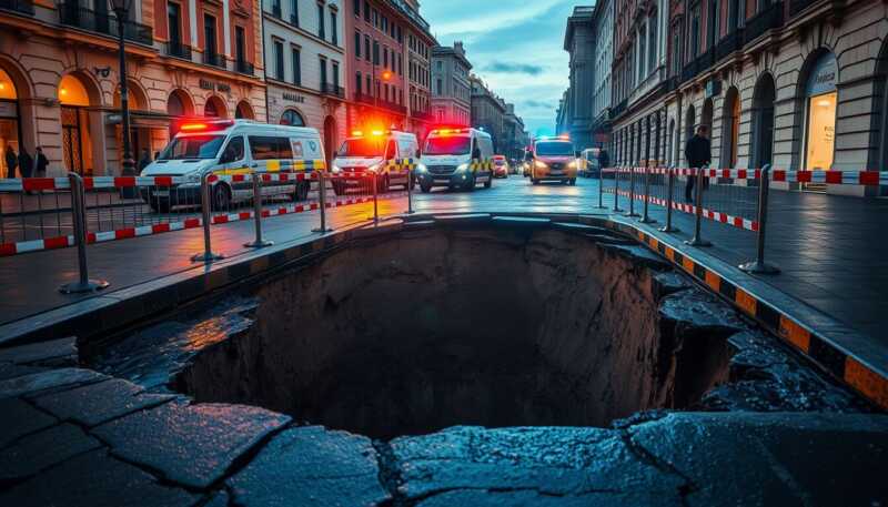 Roma, voragine di otto metri a Monteverde Nuovo causa chiusure stradali e pesanti deviazioni del traffico
