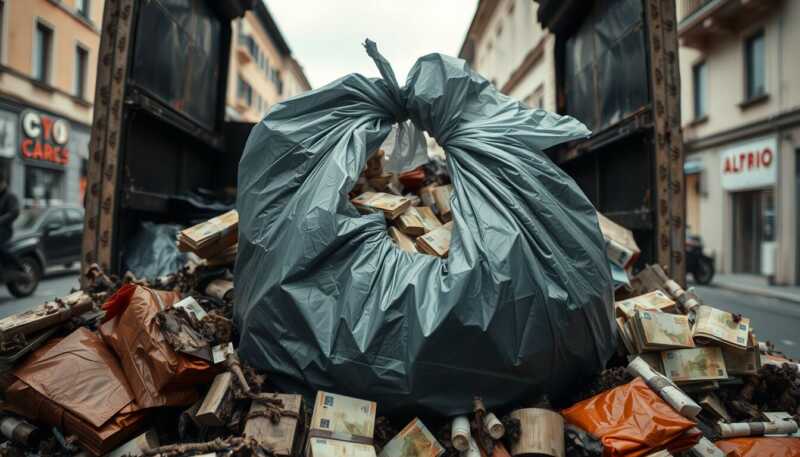 Trieste, 7mila euro buttati tra i rifiuti: carabinieri li rintracciano e salvano in discarica