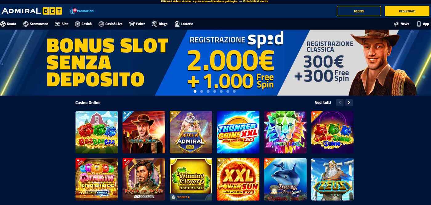 Screenshot Admiral Bet